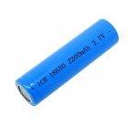 Batteri Til Solcellelampe 18650 Li-Ion 3,7V 2200mAh 10C (BEMRK UDEN TOP)
