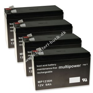 Powery Blybatteri MP1236H til APC Smart-UPS SURT1000RMXLI 9Ah 12V (Erstatter ogs 7,2Ah/7Ah)