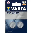 Lithium Knapcelle Varta CR2032, erstatter DL2032 IEC CR2032 2er Blister